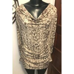 Large Style & Co Glitter Animal Print 3/4 Sleeve Top